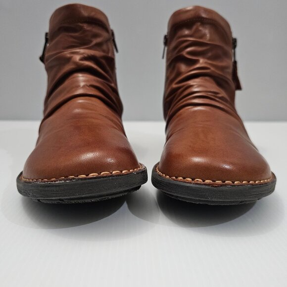 Miz Mooz Pleasant Ankle Bootie Womens EU 38 Slouch Brown Leather Comfort Zip NEW - Picture 7 of 14